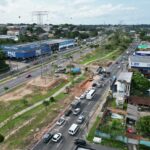 Prefeitura constrói pista de desaceleração em parte da estrutura de viaduto na avenida das Torres