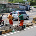 Prefeitura intensifica ações emergenciais de limpeza e desobstrução no viaduto das avenidas Darcy Vargas com Ephigênio Salles