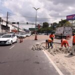 Prefeitura de Manaus segue com as obras de intervenções viárias em dois pontos da avenida Constantino Nery