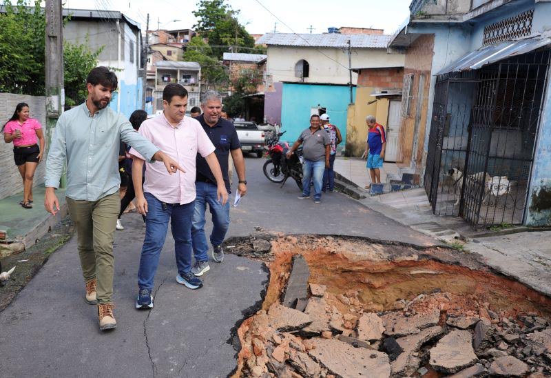 Prefeito em exercício Renato Junior anuncia início de recuperação de rede de drenagem profunda no bairro Coroado