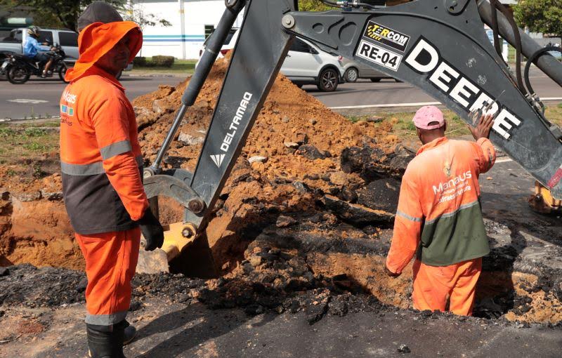 Prefeitura atua na recuperação de diferentes pontos de rede de drenagem em Manaus