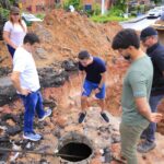 Prefeito David Almeida está nas ruas neste domingo executando obras de infraestrutura viária