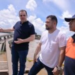 Em vistoria, Roberto Cidade cobra de DNIT ação efetiva para recuperação do Porto de Borba, que foi destruído por balsa de soja