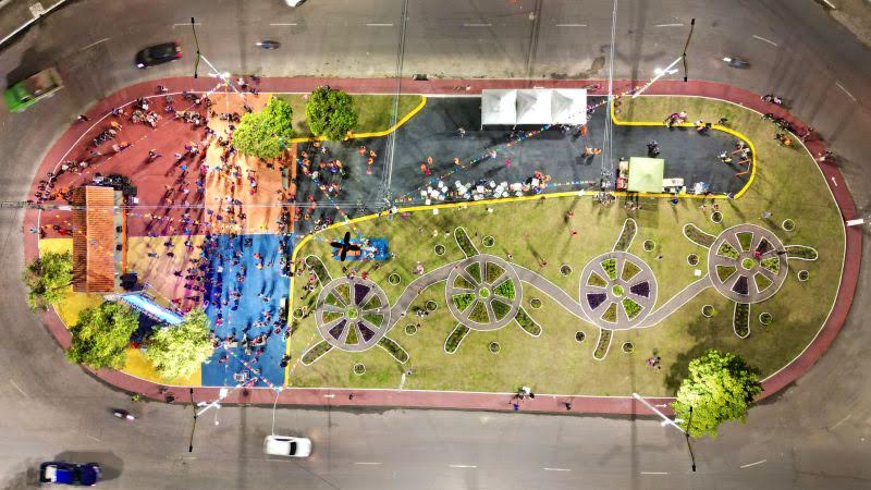Prefeitura entrega nova rotatória do Musa com espaço para zumba e caminhada e moradores celebram qualidade de vida