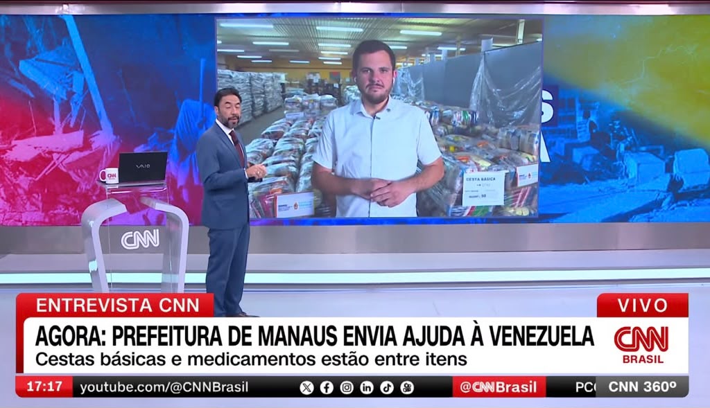 Prefeito Renato Junior anuncia em rede nacional nova remessa de ajuda à Venezuela e convoca estados e municípios a se unirem em ação humanitária