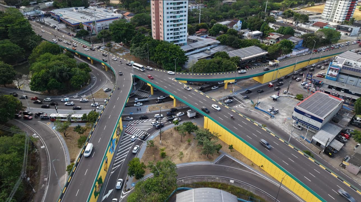 Prefeitura de Manaus intensifica modernização do viaduto Miguel Arraes com frentes simultâneas de obras