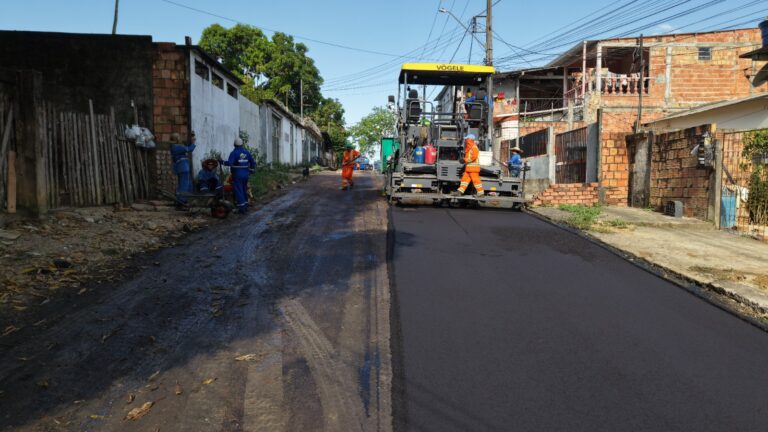 Parque Rio Solimões ganha nova mobilidade com obra de recapeamento da Prefeitura de Manaus