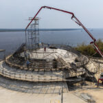 Obra de Oscar Niemeyer avança com início de concretagem de estruturas que simbolizam os rios Negro e Solimões